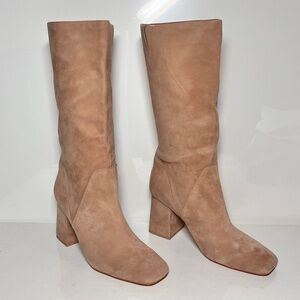 FARYL by Farylrobin Indigo Natural Suede Heeled Boots